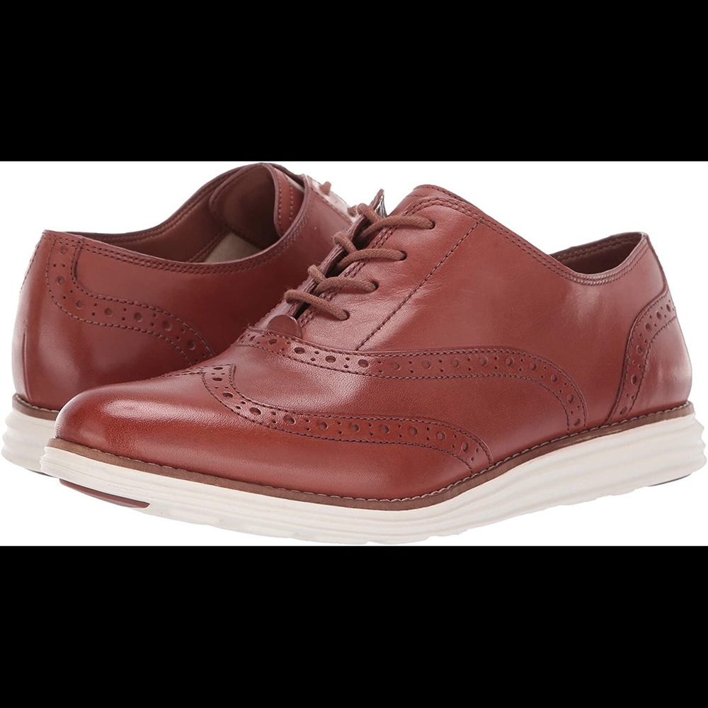 Cole Haan brown leather lace up Wing Tip Original Grand Evolution Oxfords